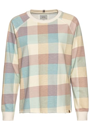 camel active Damen Sweatshirt mit Karomuster Multicolour, Womenswear-XL von camel active