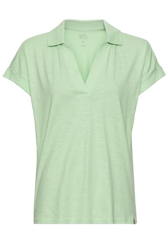 camel active Damen T-Shirt mit Polokragen aus Organic Cotton Pistazie Womenswear-XL von camel active