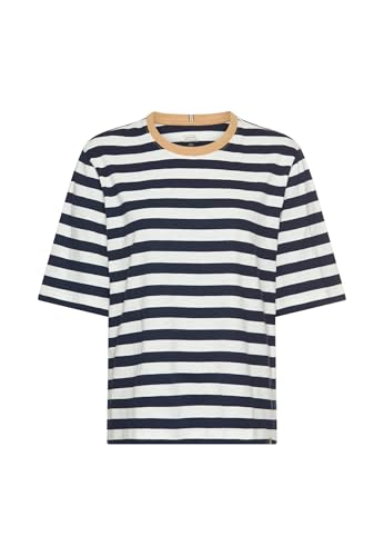 camel active Damen T-Shirt mit Streifenmuster Blau Weiß gestreift, Womenswear-XL von camel active
