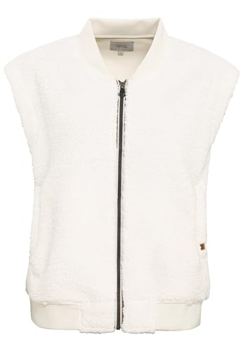 camel active Damen Teddy Weste mit Strickbündchen Wollweiß, womenswear-XL von camel active