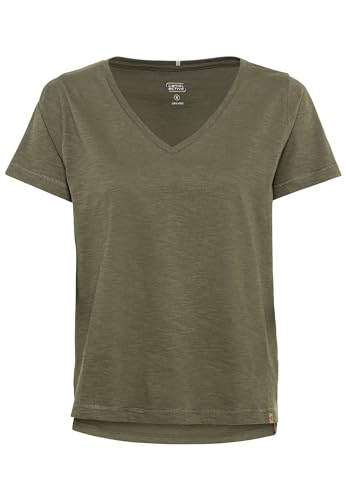 camel active Damen V-Neck T-Shirt aus Organic Cotton Olive Womenswear-M von camel active