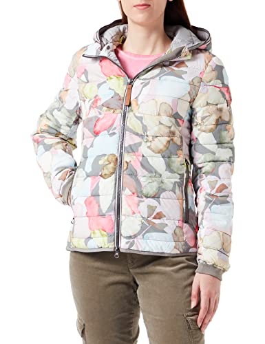 camel active Damen leichte Steppjacke mit Abnehmbarer Kapuze Blouson, Flower Print, 34 von camel active