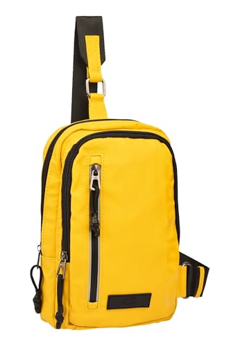 camel active Herren Stadtrucksack aus recyceltem Nylon Gelb, Menswear-M von camel active