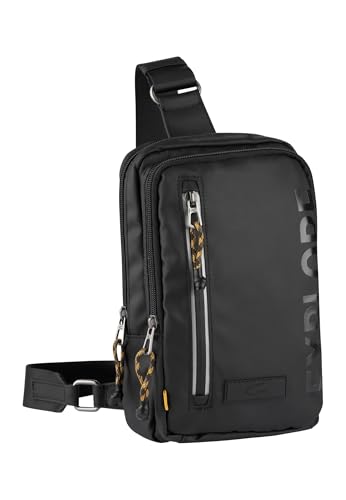 camel active Explore Herren Handtasche Sling Bag Rucksack, 5 L Schwarz von camel active