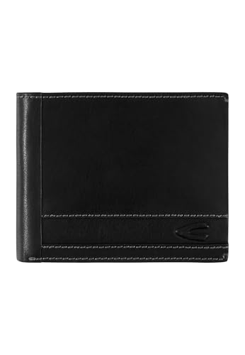 camel active Herren Field Geldbörse aus fein genarbtem Leder mit RFID Schutz Schwarz, Menswear-M von camel active