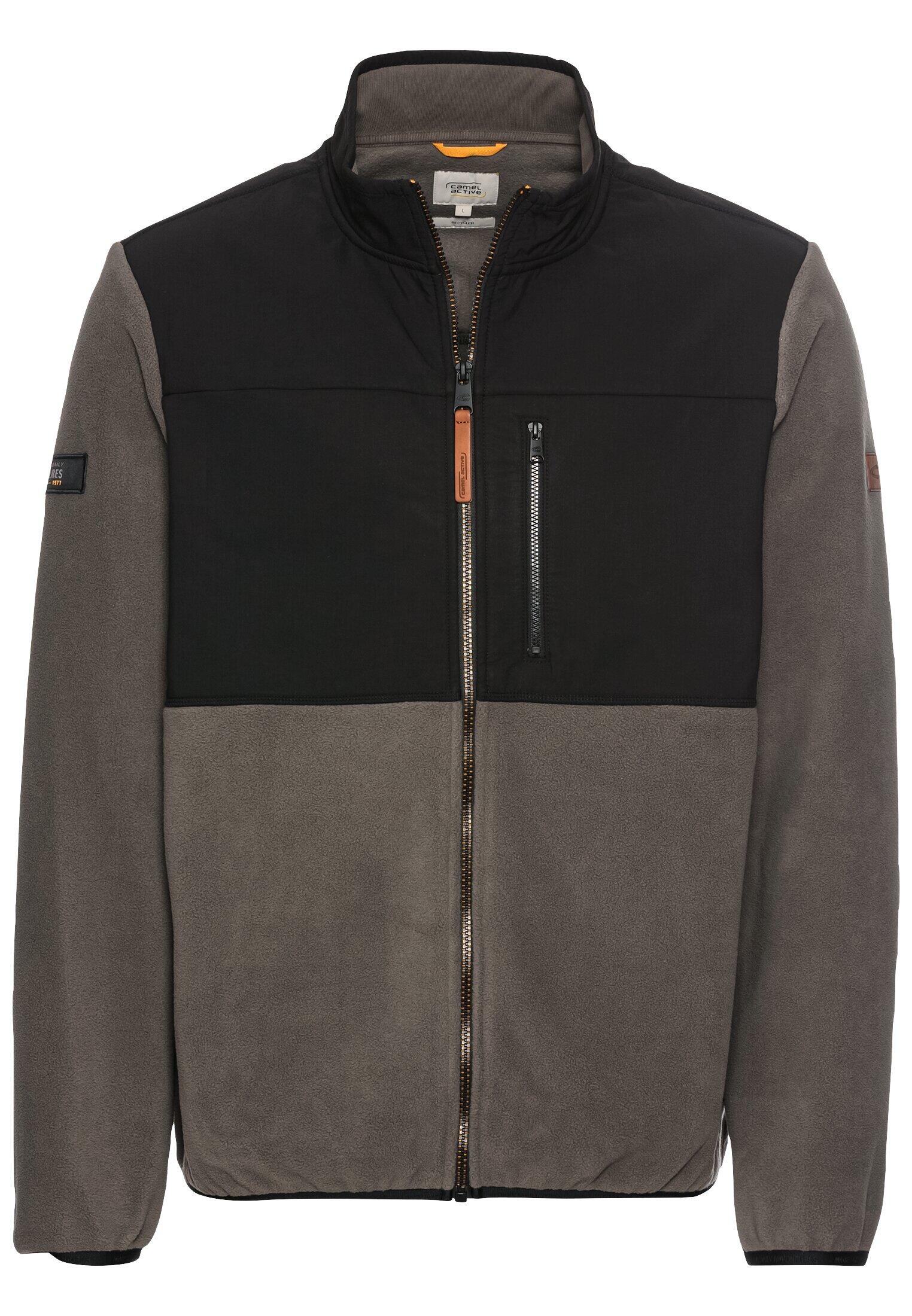camel active - Fleecejacke mit Stehkragen aus recyceltem Material rock grey - Gr. - XL von camel active