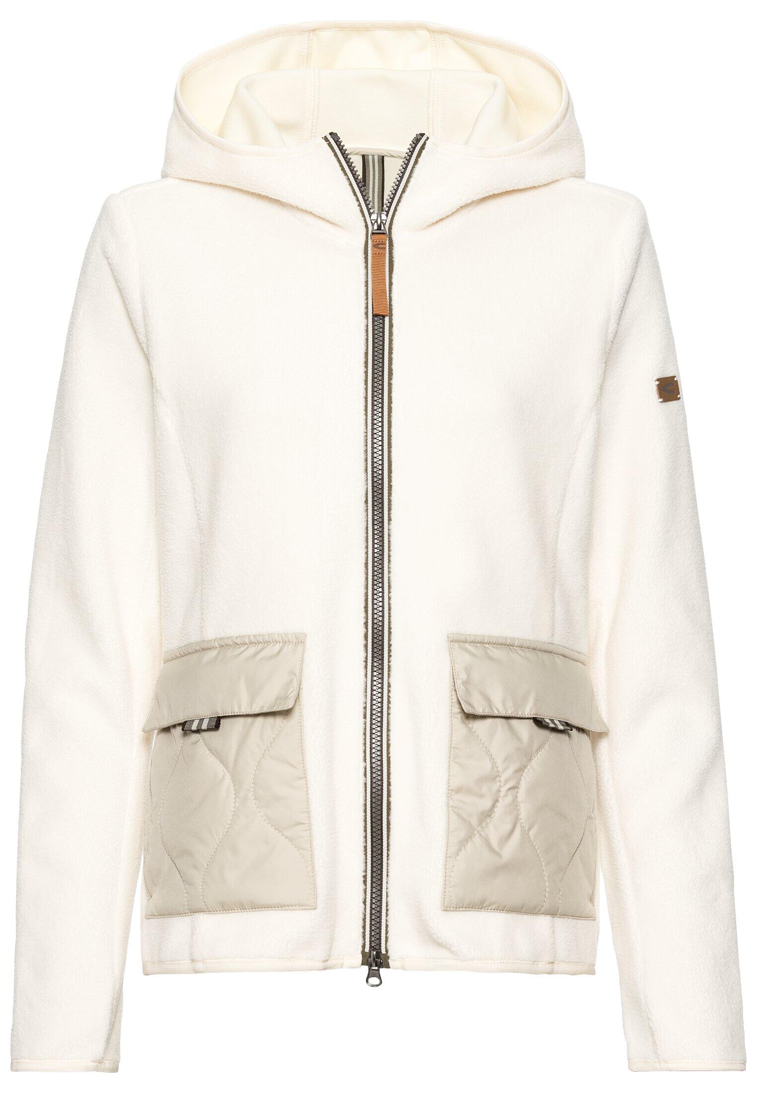 camel active - Fleecejacke mit Taschen im Farbkontrast light sage - Gr. - 38 von camel active