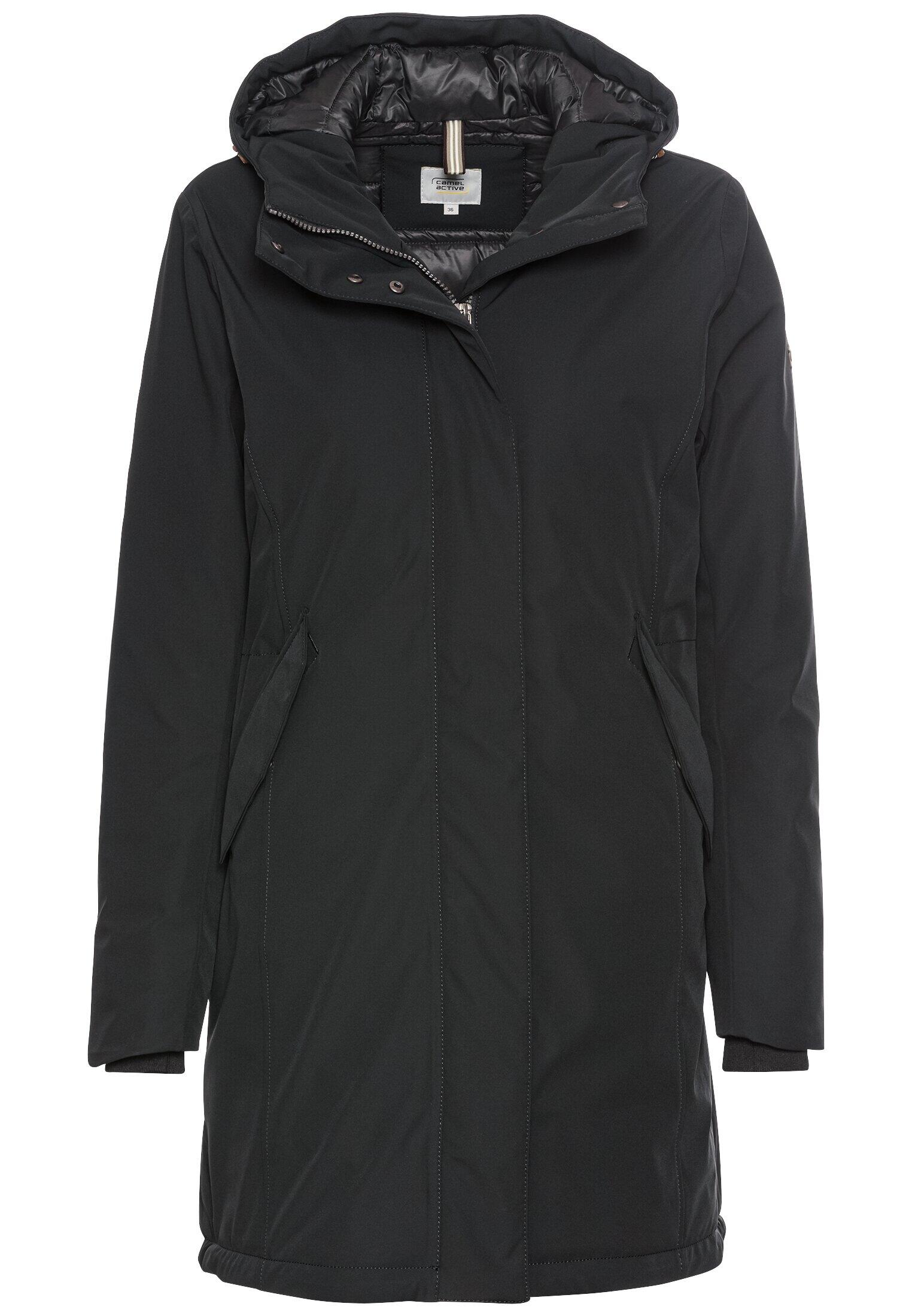 camel active - Funktionsmantel mit Kapuze black - Gr. - 40 von camel active