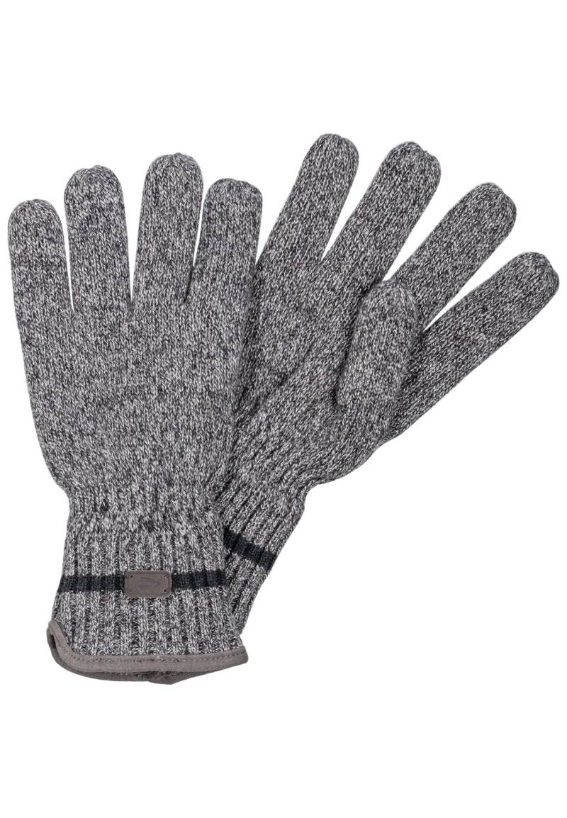 camel active - Gefütterte Strickhandschuhe stone grey - Gr. - L von camel active