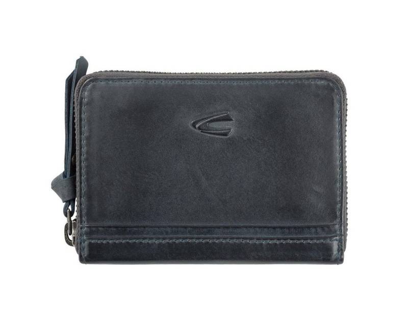 camel active Geldbörse Reißverschlussbörse Leder Brieftasche Geldbeutel dunkelblau blau grau von camel active