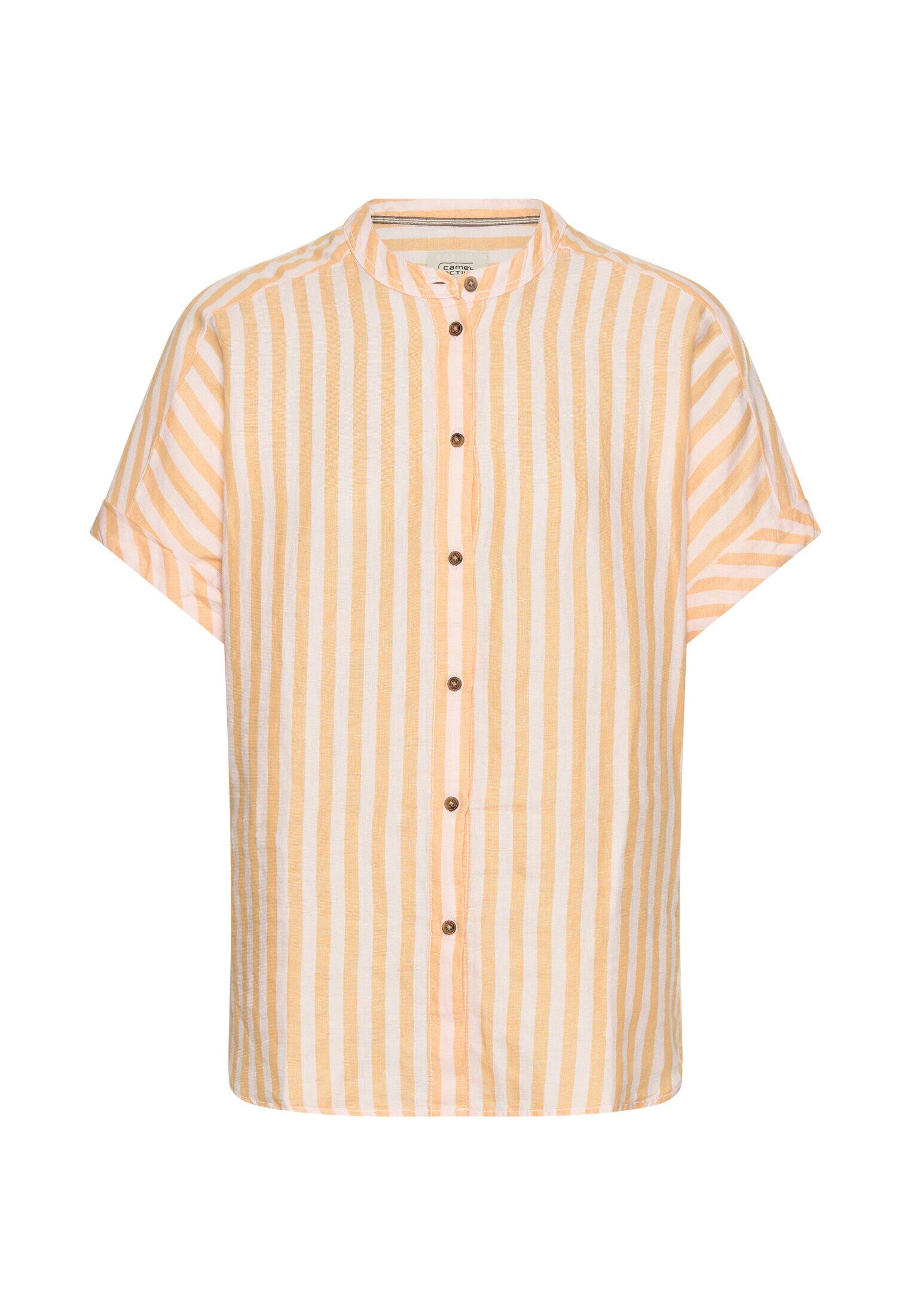 camel active - Gestreifte Bluse aus Leinen-Lyocell-Mix - Gr. - S von camel active