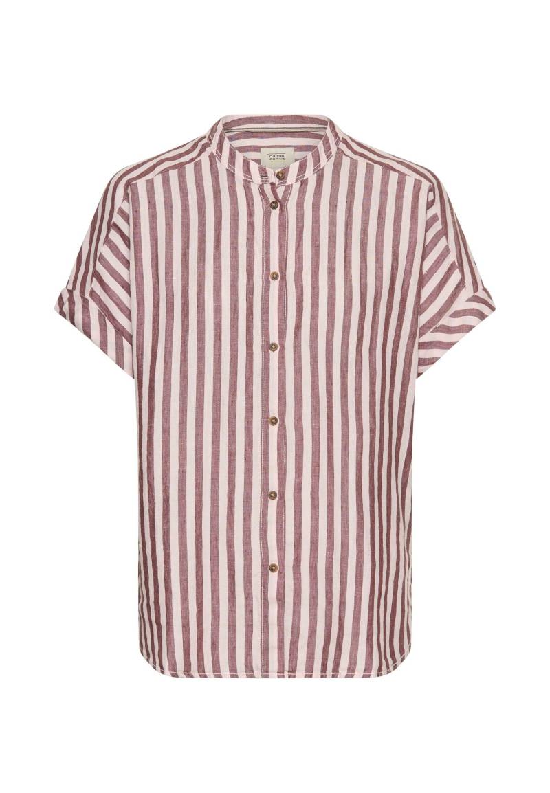 camel active - Gestreifte Bluse aus Leinen-Lyocell-Mix - Gr. - XL von camel active