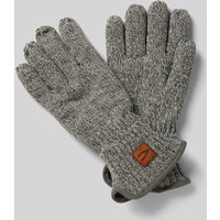 camel active Handschuhe mit Label-Detail in Mittelgrau Melange, Größe L von camel active