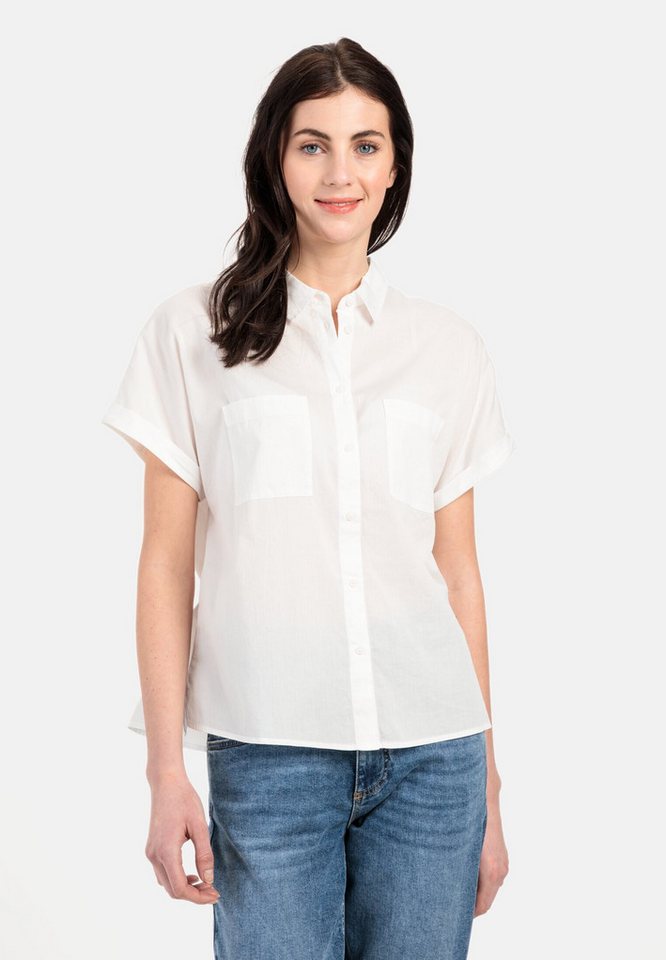 camel active Hemdbluse aus einem Baumwoll-Twill Halbarm Kentkragen unifarben von camel active