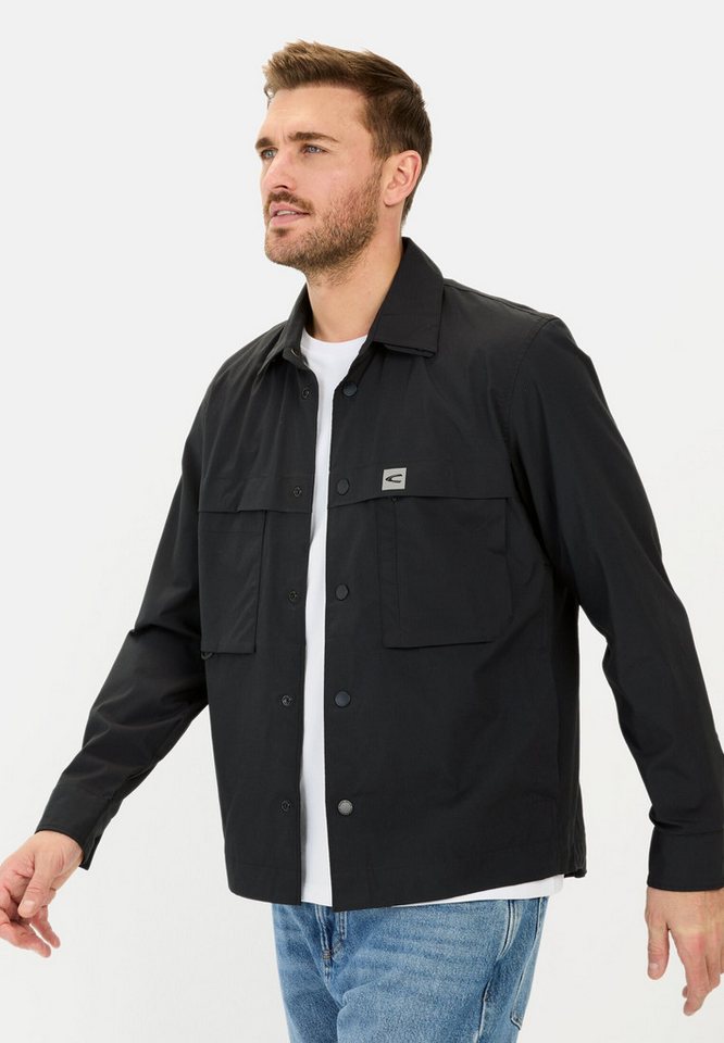 camel active Hemdjacke aus einem Baumwollmix Langarm Kentkragen Reflektierende Details von camel active