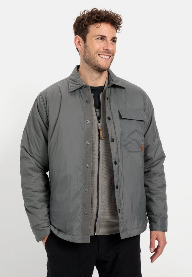 camel active Hemdjacke mit Druckknöpfe Langarm Kentkragen Markenlabel von camel active