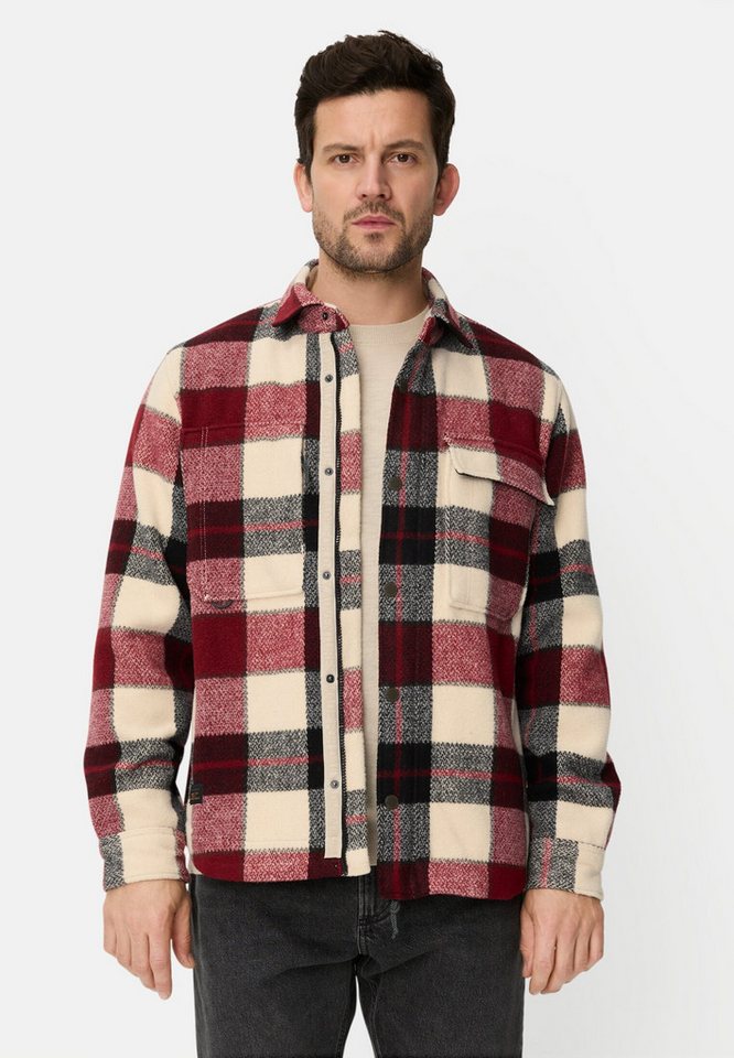 camel active Hemdjacke mit Seitentaschen Langarm Kentkragen Markenlogo von camel active