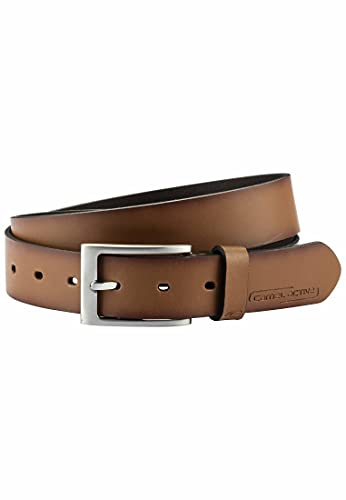 camel active Herren Ledergürtel Herren aus 100% Rindsleder | Kürzbarer Anzuggürtel | 3.2cm breiter Gürtel in Schwarz, Braun und Dunkelbraun Braun menswear-S von camel active