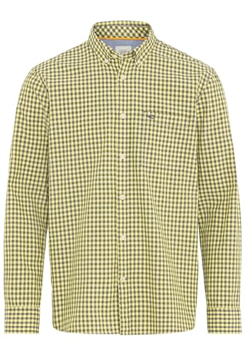 camel active Herren Karohemd aus Reiner Baumwolle Gelb, Menswear-M von camel active