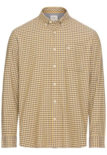camel active Herren Langarm Hemd im Vichy-Karomuster Gelb, Menswear-M von camel active