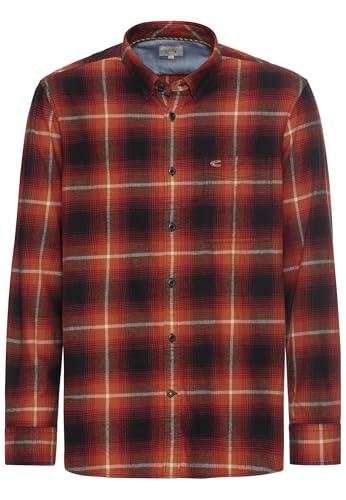 camel active Herren Langarmhemd mit Karomuster Rot Schwarz, Menswear-XXL von camel active