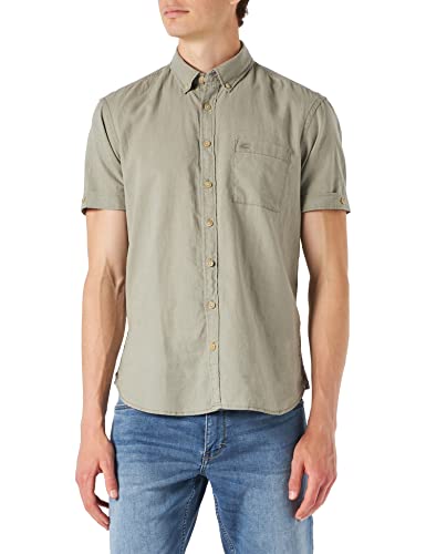 camel active Herren Kurzarm Hemd in Regular Fit Khaki Menswear-L von camel active