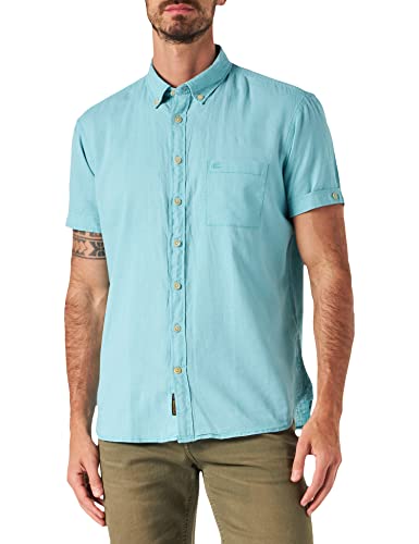 camel active Herren 409219/7S49 Hemd, Teal, L von camel active