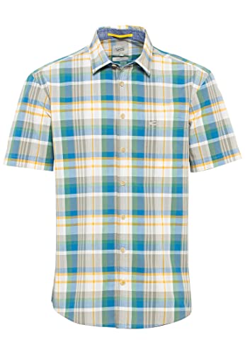 CAMEL ACTIVE Regular Fit Halbarm Hemd New Kent Kragen Karo grün von camel active