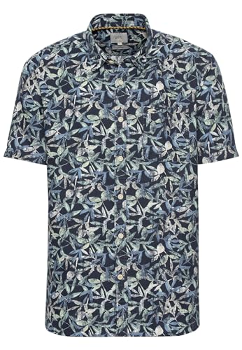 camel active Herren Kurzarmhemd mit Allover-Print Blau menswear-3XL von camel active