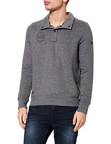 camel active, Herren Troyer Pullover Pulli Sweaterstrick Stone Grey L von camel active