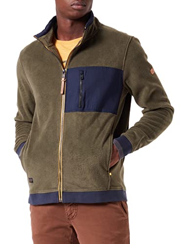 camel active Herren Fleecejacke aus recyceltem Polyester Oliv-Braun menswear-XXL von camel active