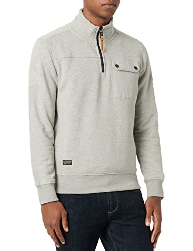 camel active Herren Sweatshirt Troyer mit Stehkragen Grau Menswear-L von camel active