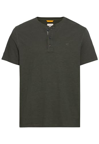 camel active Herren Kurzarm Henleyshirt aus Reiner Baumwolle Grün, Menswear-XXL von camel active