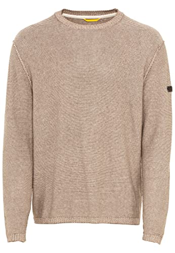 camel active Herren Leichter Strickpullover im feinen Streifenmuster Braun Menswear-M von camel active