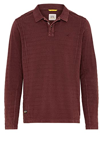 camel active Herren Langarm Poloshirt aus Reiner Baumwolle Rot Menswear-S von camel active