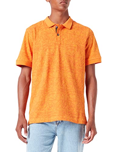 camel active Herren Kurzarm Poloshirt mit Allover Print Orange Menswear-XL von camel active
