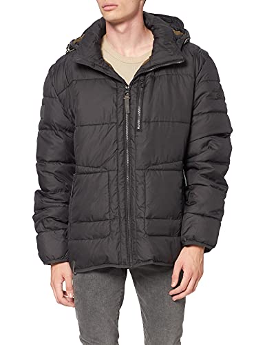 camel active Herren Steppjacke mit abnehmbarer Kapuze Schwarz menswear-58 von camel active