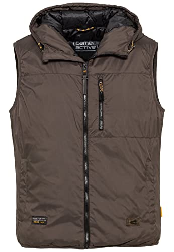 camel active Herren Packable Outdoor Weste mit Kapuze Braun menswear-48 von camel active