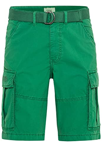 camel active Herren Cargo-Shorts Bermuda mit Bandgürtel Grün menswear-33IN von camel active