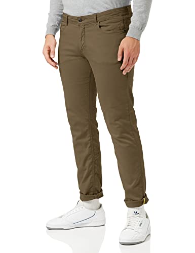 camel active Herren 5-Pocket Hose Slim Fit mit Organic Cotton Anteil 34 Oliv-Braun menswear-34/34 von camel active