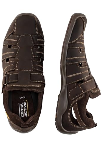 camel active Herren Sandalen aus echtem Leder Dunkelbraun, menswear-44 von camel active
