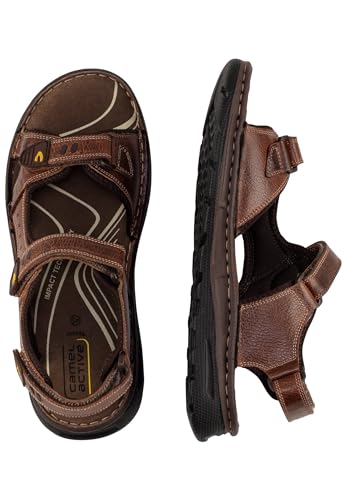 camel active Herren Trekkingsandale aus echtem Leder Cognac, menswear-46 von camel active