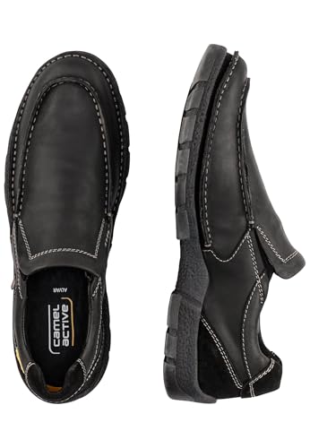 camel active Herren Alvar Slipper aus Leder Schwarz menswear-42 von camel active