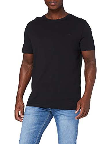 camel active Herren Basic Kurzarm T-Shirt mit Rundhalsausschnitt Schwarz, Menswear-XL von camel active