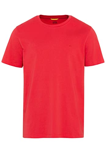 camel active Herren Basic Kurzarm T-Shirt mit Rundhalsausschnitt aus Bio-Baumwolle Rot Menswear-L von camel active