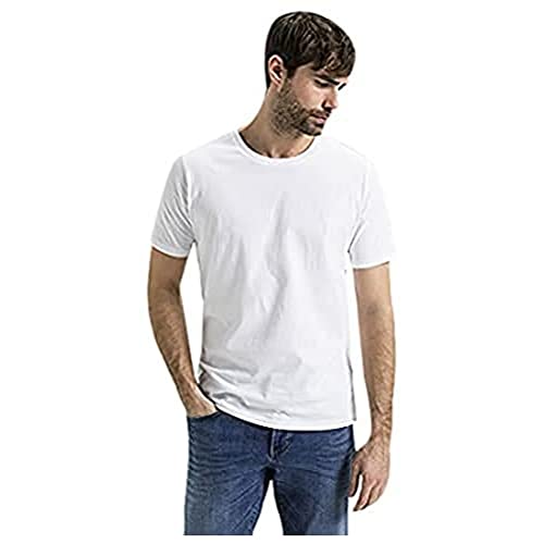 camel active Herren Basic Kurzarm T-Shirt mit Rundhalsausschnitt aus Reiner Baumwolle Weiß, Menswear-M von camel active