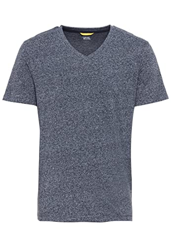 camel active Herren Basic Kurzarm T-Shirt mit V-Ausschnitt aus biologischer Baumwolle in Grau, Grün, Dunkelblau und Dunkelgrau Dunkelblau Menswear-L von camel active