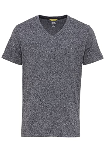 camel active Herren Basic Kurzarm T-Shirt mit V-Ausschnitt aus biologischer Baumwolle in Grau, Grün, Dunkelblau und Dunkelgrau Dunkelgrau Menswear-L von camel active