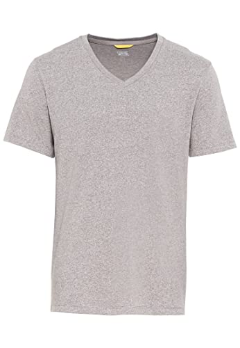 camel active Herren Basic Kurzarm T-Shirt mit V-Ausschnitt aus biologischer Baumwolle in Grau, Grün, Dunkelblau und Dunkelgrau Grau Menswear-L von camel active