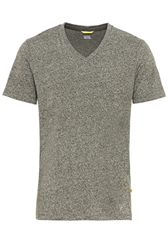 camel active Herren Basic Kurzarm T-Shirt mit V-Ausschnitt aus biologischer Baumwolle in Grau, Grün, Dunkelblau und Dunkelgrau Grün Menswear-L von camel active